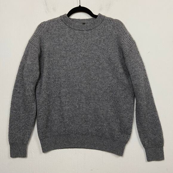 Muji Women's Gray Wool Yak Pullover Crewneck Prep Sweater Size Medium - Picture 1 of 10